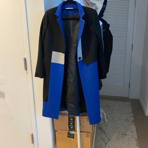Wool Blend Colorblock Coat
